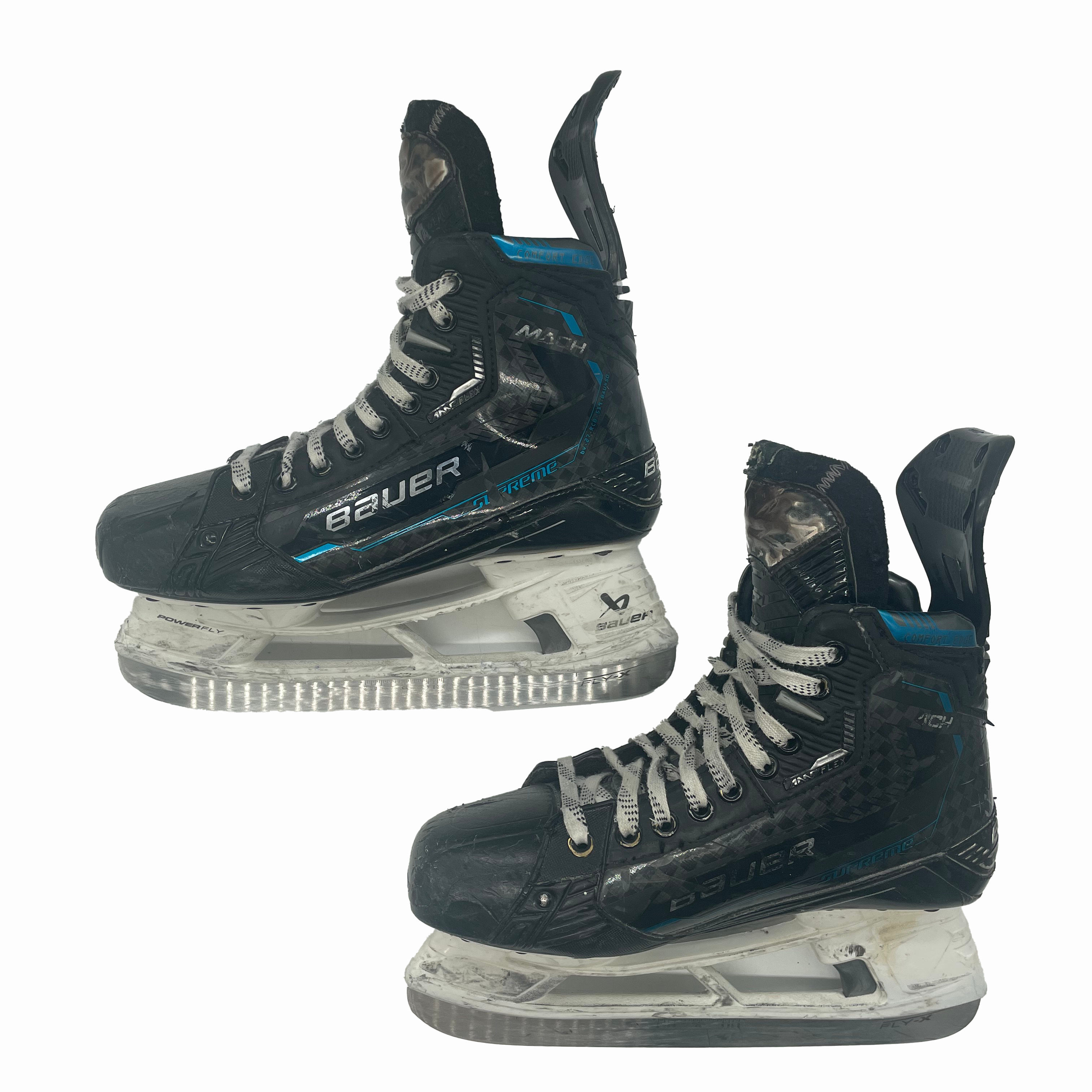 Bauer Supreme Mach - Patins de hockey Pro Stock d'occasion - Taille 7.5D (bleu)